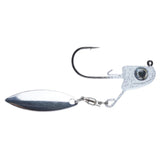 GLF Sneaky Underspin White Shad Silver Blade - WOO! TUNGSTEN
