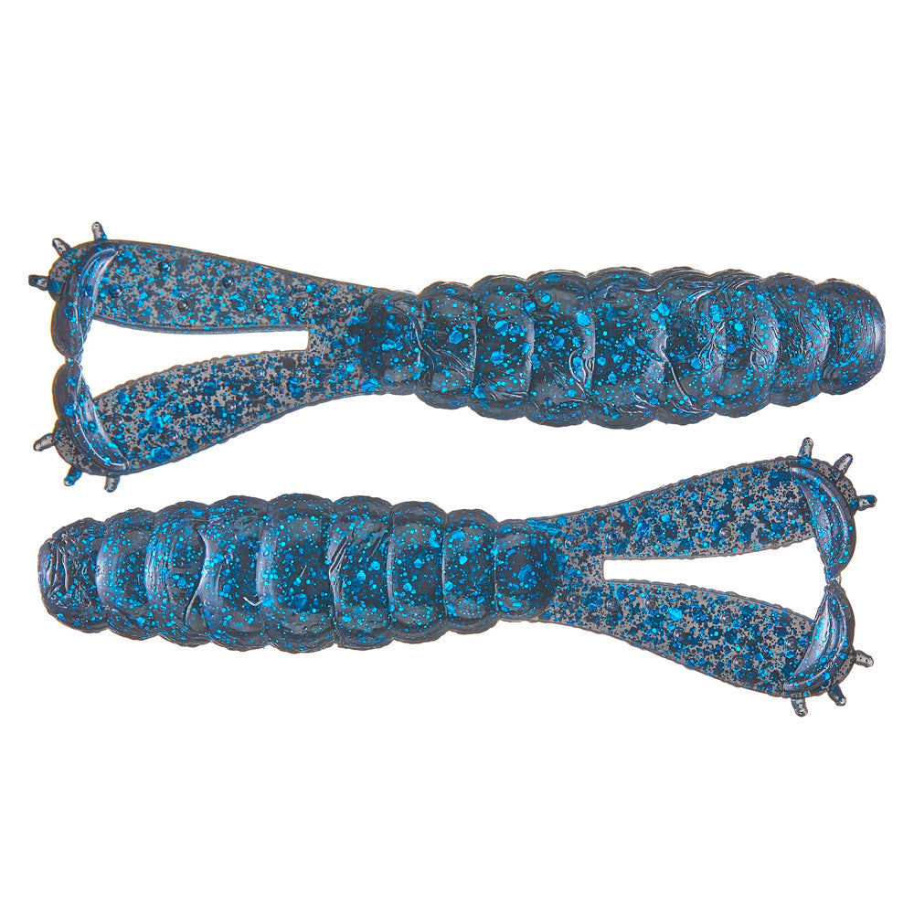 Goat Twin Tail Grub Black Blue 3.75" 4 Pack - WOO! TUNGSTEN