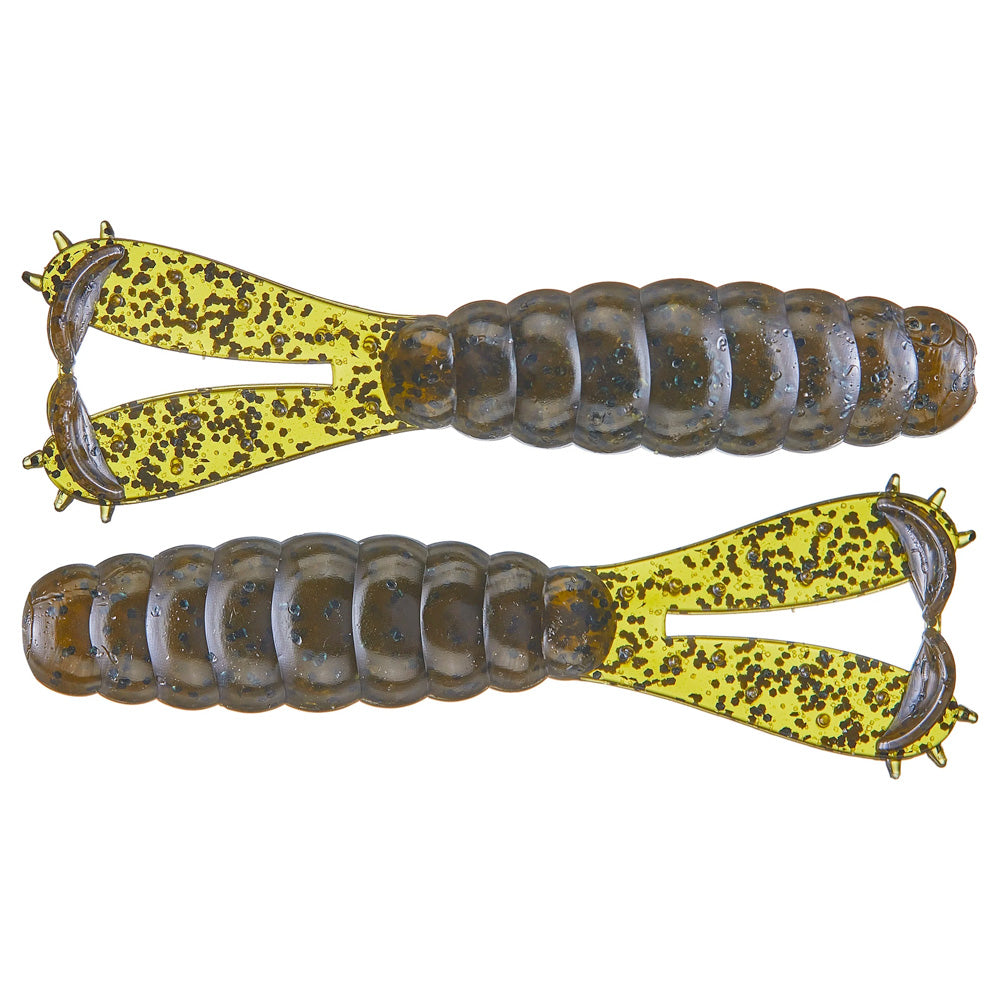 Goat Twin Tail Grub Green Pumpkin 3.75" 4 Pack - WOO! TUNGSTEN