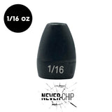 NEVER CHIP 1/16 oz Tungsten Flipping Weight  (5 pack) - WOO! TUNGSTEN