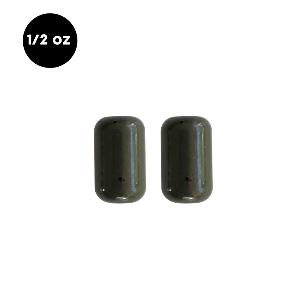 Painted 1/2 oz Tungsten Carolina Rig Barrel Weight (2 Pack) - WOO! TUNGSTEN