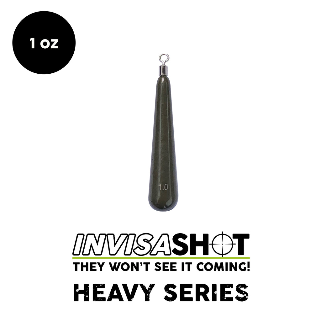 1 oz HEAVY SERIES INVISASHOT Tungsten Drop Shot Weight - Closed Eye (1 pack) - WOO! TUNGSTEN