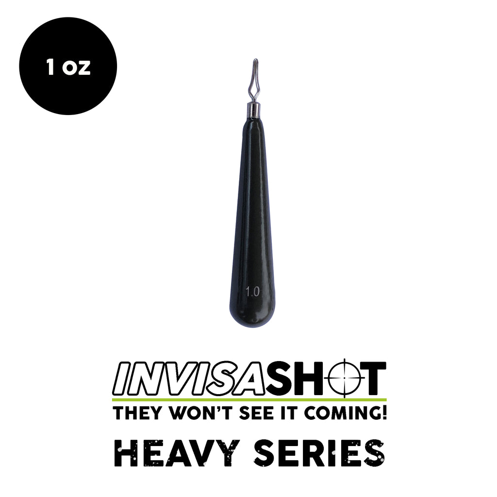 1 oz HEAVY SERIES INVISASHOT Tungsten Drop Shot Weight - Clip On (1 pack) - WOO! TUNGSTEN