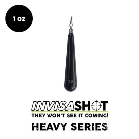 1 oz HEAVY SERIES INVISASHOT Tungsten Drop Shot Weight - Clip On (1 pack) - WOO! TUNGSTEN