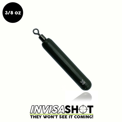 Closed Eye 3/8 oz Green Pumpkin INVISASHOT Tungsten Drop Shot Weight - Skinny (3 pack) - WOO! TUNGSTEN