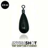 Closed Eye 3/8 oz Green Pumpkin INVISASHOT Tungsten Drop Shot Weight - Tear Drop (3 pack) - WOO! TUNGSTEN