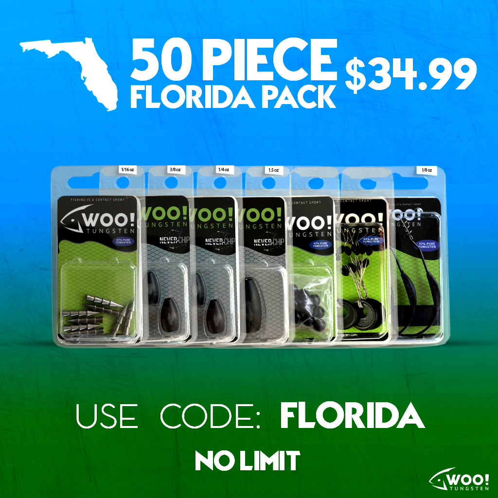 FLORIDA PACK - 50 Pieces - WOO! Tungsten's Top Selling Weights for Fishing  in Florida
