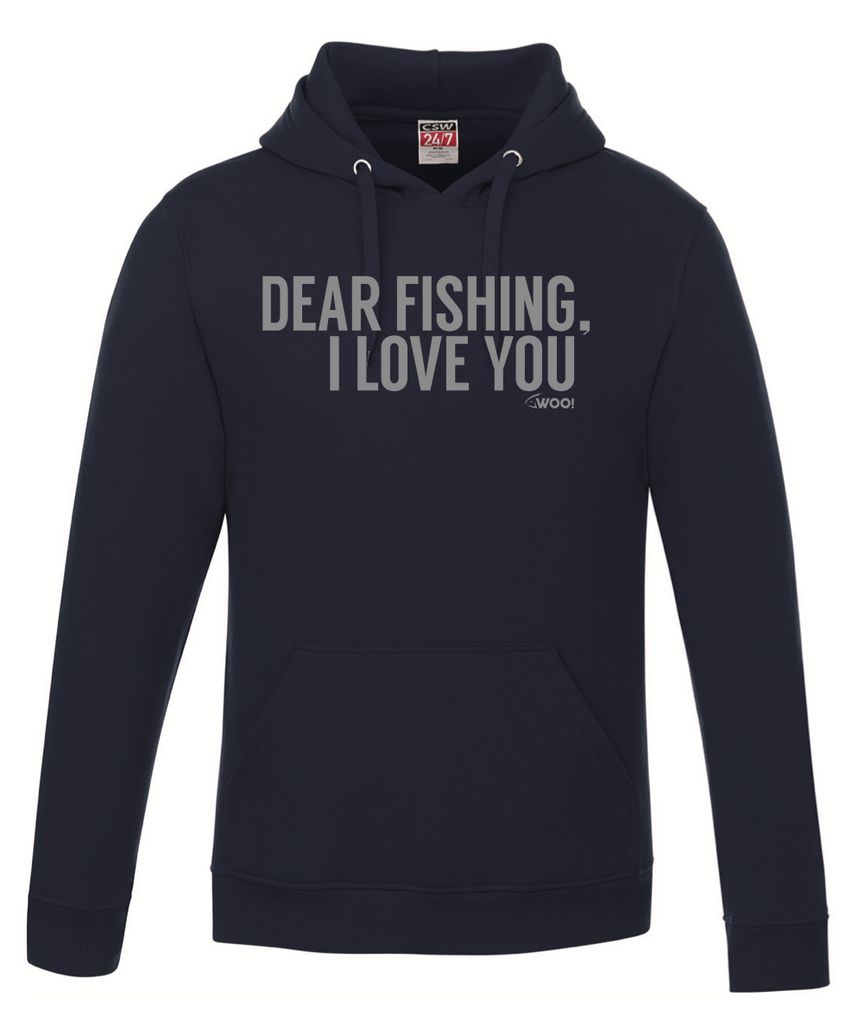 Dear Fishing I Love You Hoodie (Navy) - WOO! TUNGSTEN