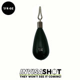 1/4 oz Green Pumpkin INVISASHOT Tungsten Drop Shot Weight - Tear Drop (3 pack) - WOO! TUNGSTEN