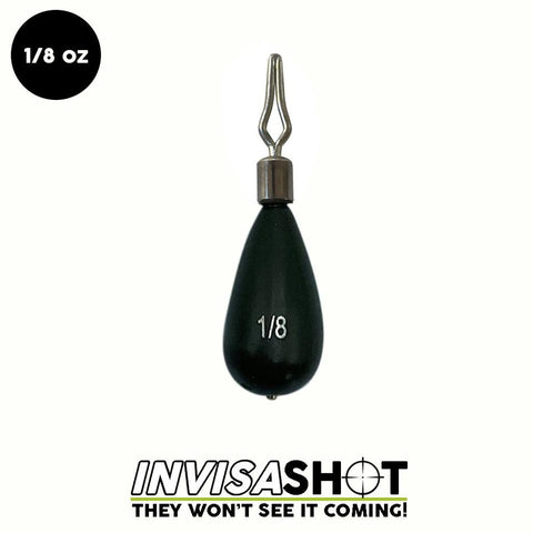 1/8 oz Green Pumpkin INVISASHOT Tungsten Drop Shot Weight - Tear Drop (4 pack) - WOO! TUNGSTEN