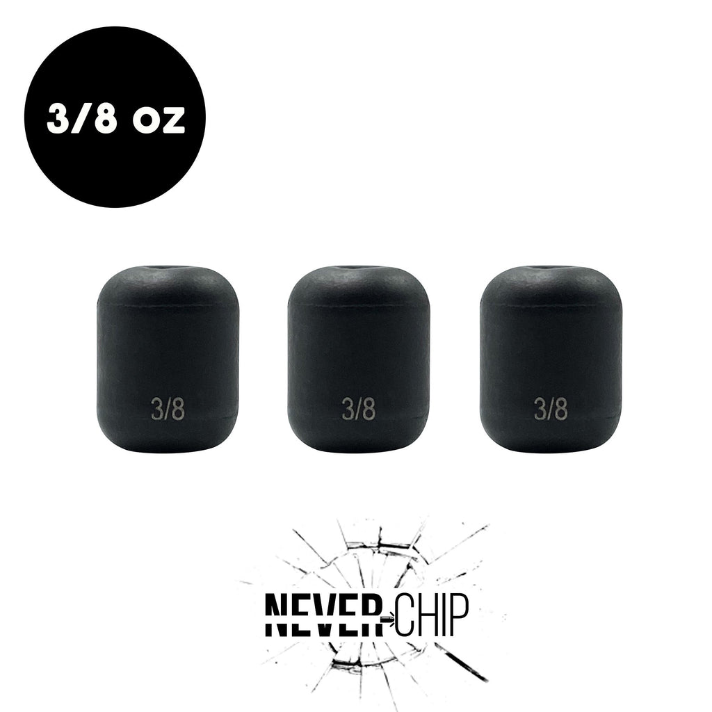 NEVER CHIP 3/8 oz Tungsten Carolina Rig Barrel Weight (3 Pack) - WOO! TUNGSTEN