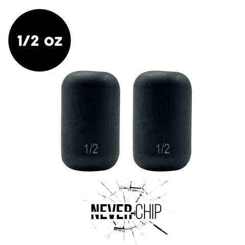 NEVER CHIP 1/2 oz Tungsten Carolina Rig Barrel Weight (2 Pack) - WOO! TUNGSTEN