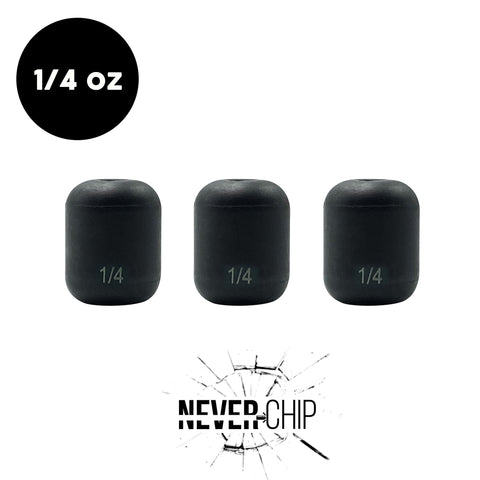 NEVER CHIP 1/4 oz Tungsten Carolina Rig Barrel Weight (3 Pack) - WOO! TUNGSTEN