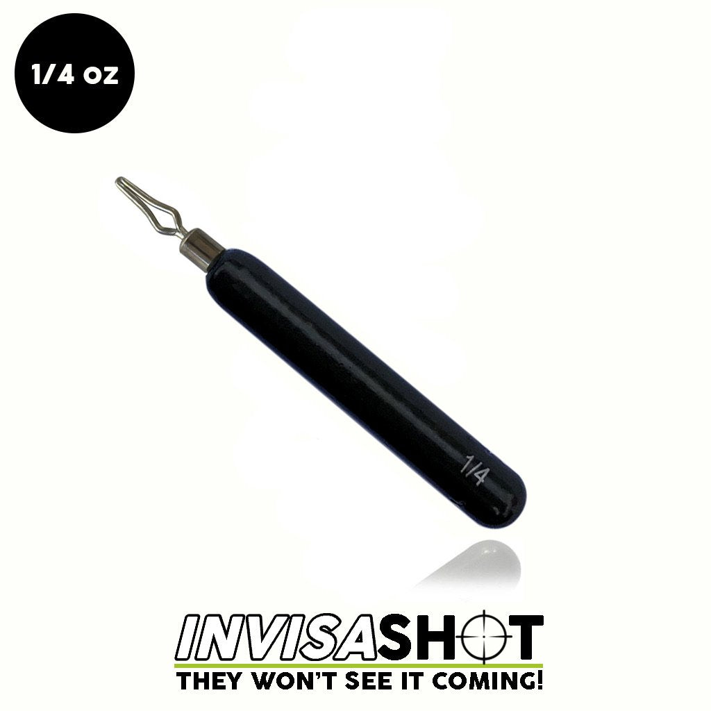 1/4 oz Green Pumpkin INVISASHOT Tungsten Drop Shot Weight - Skinny (3 pack) - WOO! TUNGSTEN