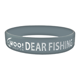 Dear Fishing, I Love You Silicone Wristband (Gray & White) - WOO! TUNGSTEN