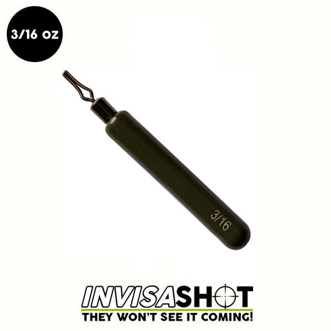 3/16 oz Green Pumpkin INVISASHOT Tungsten Drop Shot Weight - Skinny (3 pack) - WOO! TUNGSTEN