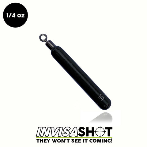 Closed Eye 1/4 oz Green Pumpkin INVISASHOT Tungsten Drop Shot Weight - Skinny (3 pack) - WOO! TUNGSTEN