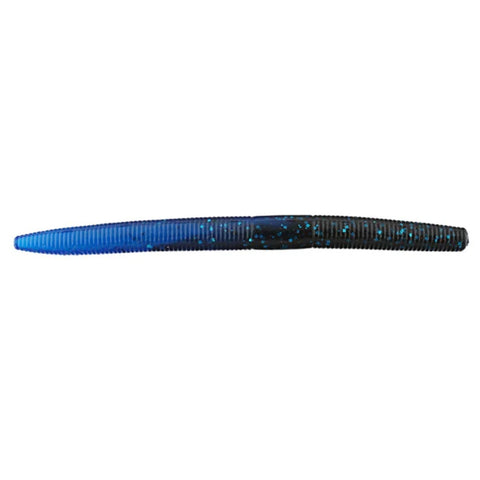 Gambler Ace 5" Stick Worm 8pk Black Blue Tail - WOO! TUNGSTEN