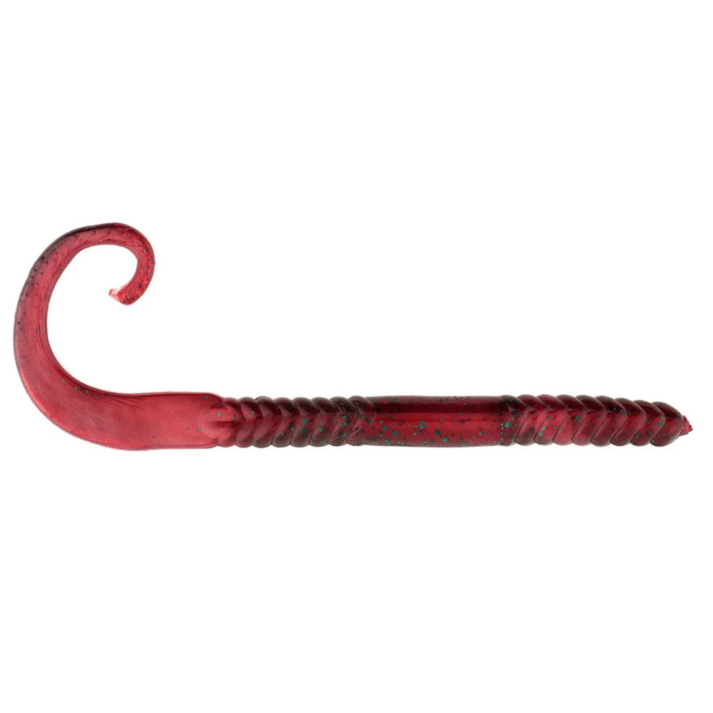 Gambler Ribbon Tail Worm 7" 12pk Red Shad Green - WOO! TUNGSTEN