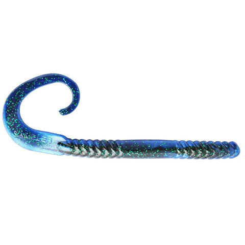 Gambler Ribbon Tail Worm 7" 12pk Emerald Blue - WOO! TUNGSTEN