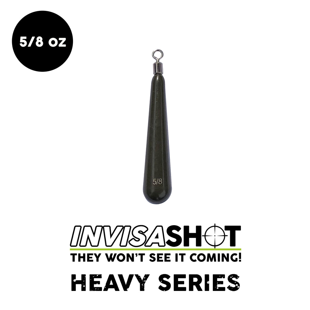 5/8 oz HEAVY SERIES INVISASHOT Tungsten Drop Shot Weight - Closed Eye (2  pack)