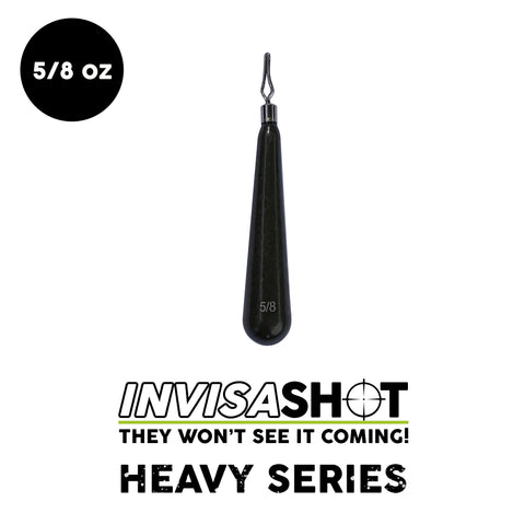 5/8 oz HEAVY SERIES INVISASHOT Tungsten Drop Shot Weight - Clip On (2 pack) - WOO! TUNGSTEN