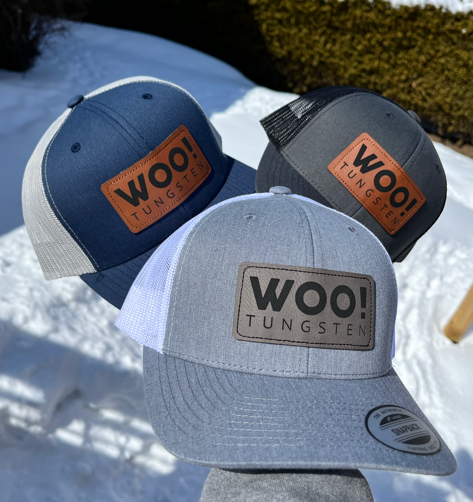 WOO! Tungsten Leather Patch Hat (Charcoal/Black) - WOO! TUNGSTEN