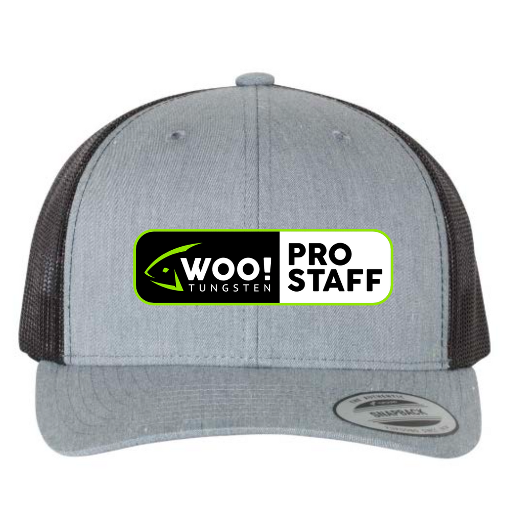 WOO! Tungsten GREEN Pro Staff Patch Hat (Grey/Black) - WOO! TUNGSTEN