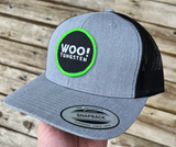 WOO! Tungsten GREEN Circle Logo Patch Hat (Grey/Black) - WOO! TUNGSTEN