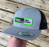 WOO! Tungsten GREEN Pro Staff Patch Hat (Grey/Black) - WOO! TUNGSTEN