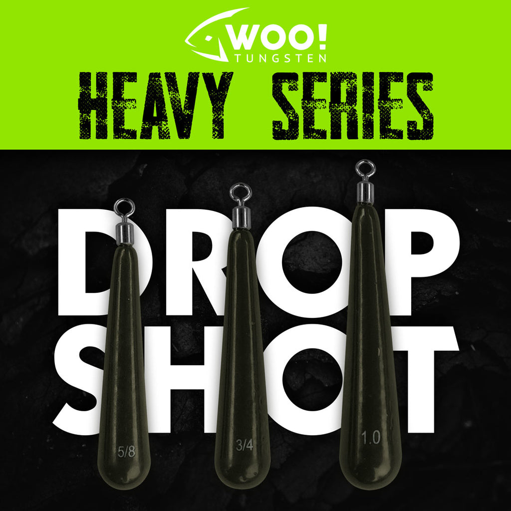 HEAVY SERIES DROP SHOT PACK - All Sizes 5/8 oz and 1 oz (Clip On) - USE CODE "HEAVYSERIES" - WOO! TUNGSTEN