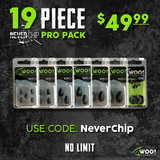 NEVER CHIP PRO PACK - 19 Piece - Between 1/16 oz and 3/4 oz - USE CODE "NEVERCHIP" - WOO! TUNGSTEN