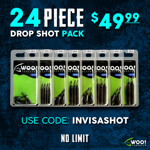 DROP SHOT PACK - All Sizes & Shapes Between 1/8 oz and 1/2oz (Green Pumpkin) - USE CODE "INVISASHOT" - WOO! TUNGSTEN