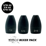 NEVER CHIP Mixer Pack (3/16 oz, 1/4 oz & 5/16 oz) 3-Pack - WOO! TUNGSTEN