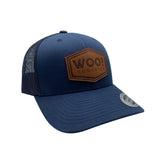 WOO! Tungsten Leather Patch Hat (Navy) - WOO! TUNGSTEN
